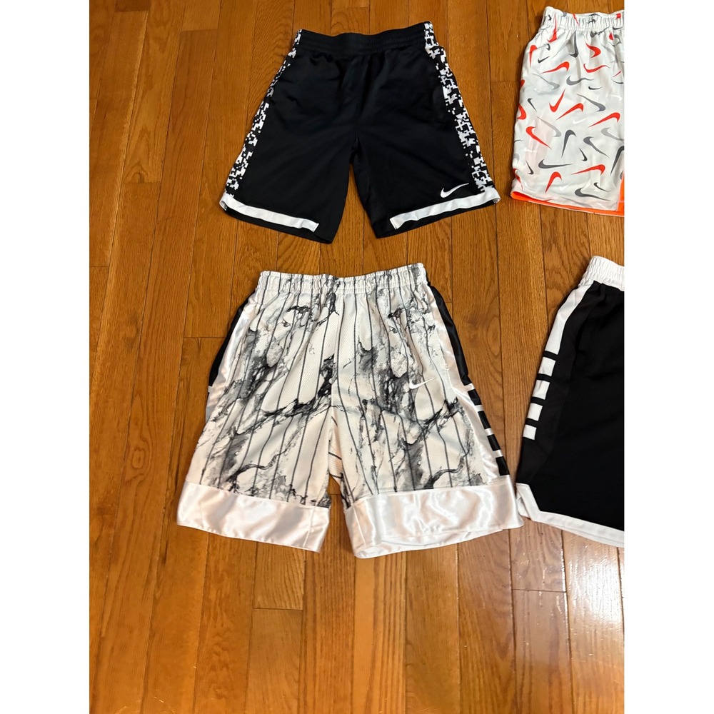 Nike Dri-FIT Boys Basketball Shorts Bundle 4pk Black White Orange Graphic Size L - Picture 3 of 8